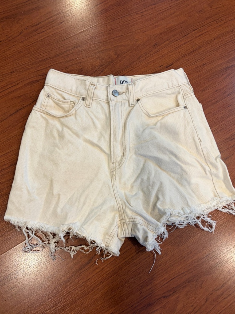 Cream BDG Jean Shorts
